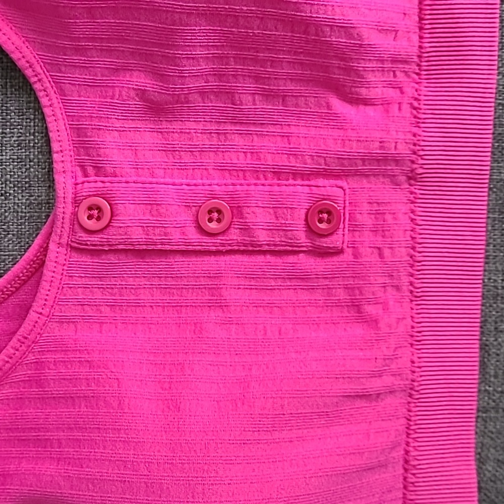 ARIZONA BODY SEAMLESS VARIEGATED RIB HENLEY‎ PADDED BRA SIZE LARGE HOT PINK - Picture 5 of 5